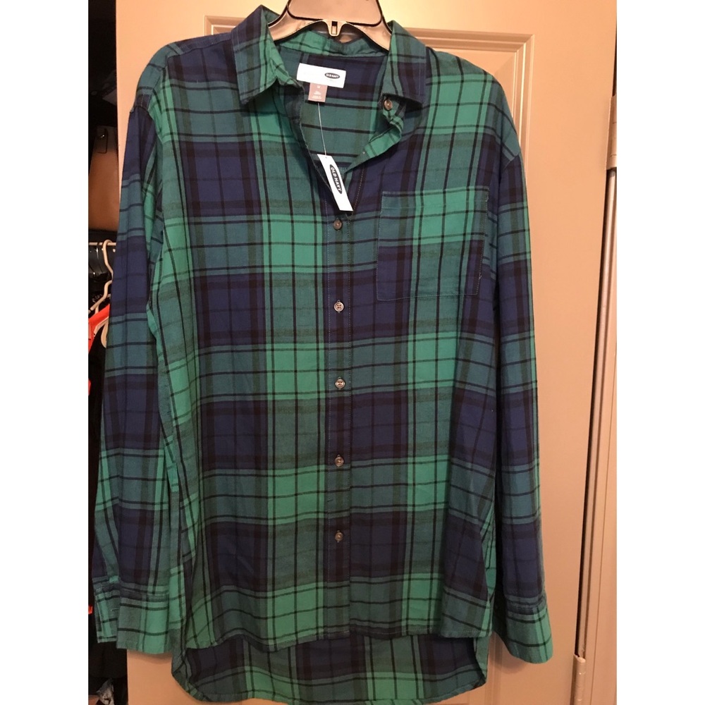 NWT Old Navy Tall Boyfriend Plaid Shirt